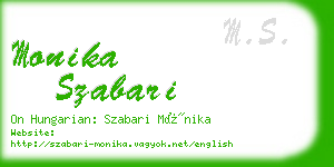 monika szabari business card